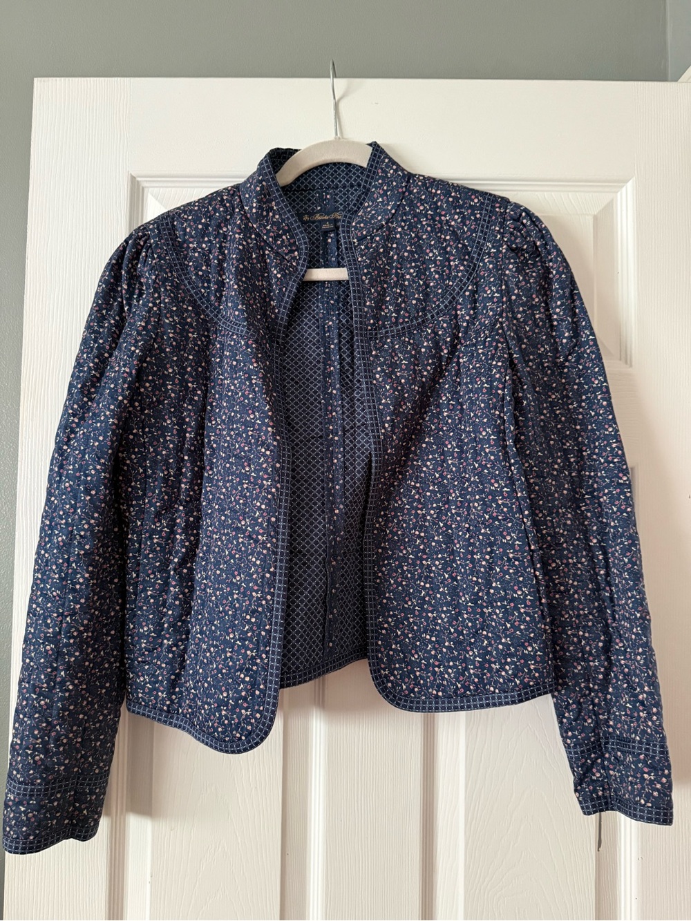 Brooks Brothers Navy Floral Quilted Jacket